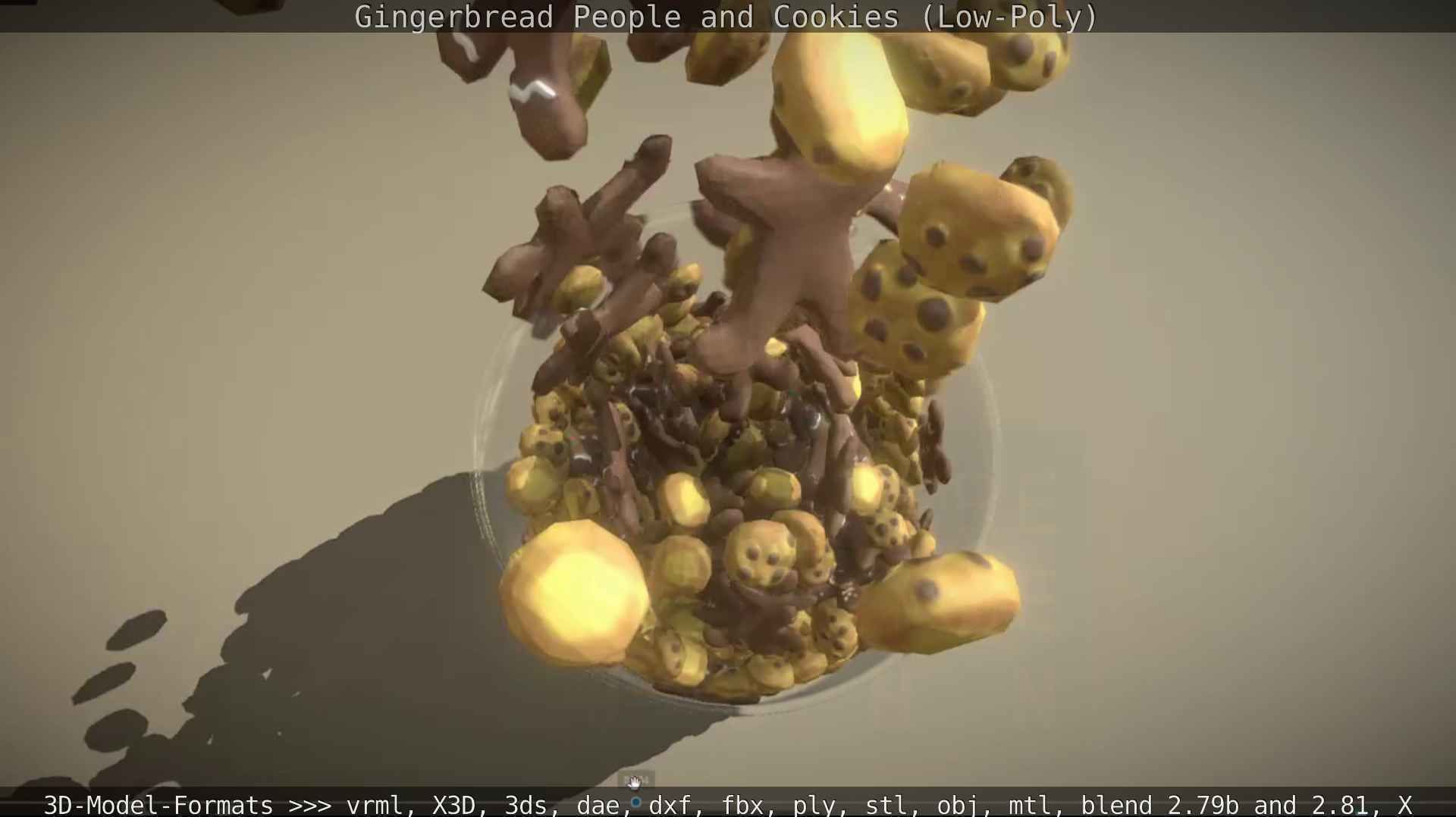 Gingerbread People And Cookies Low-Poly Low-poly 3D model_33