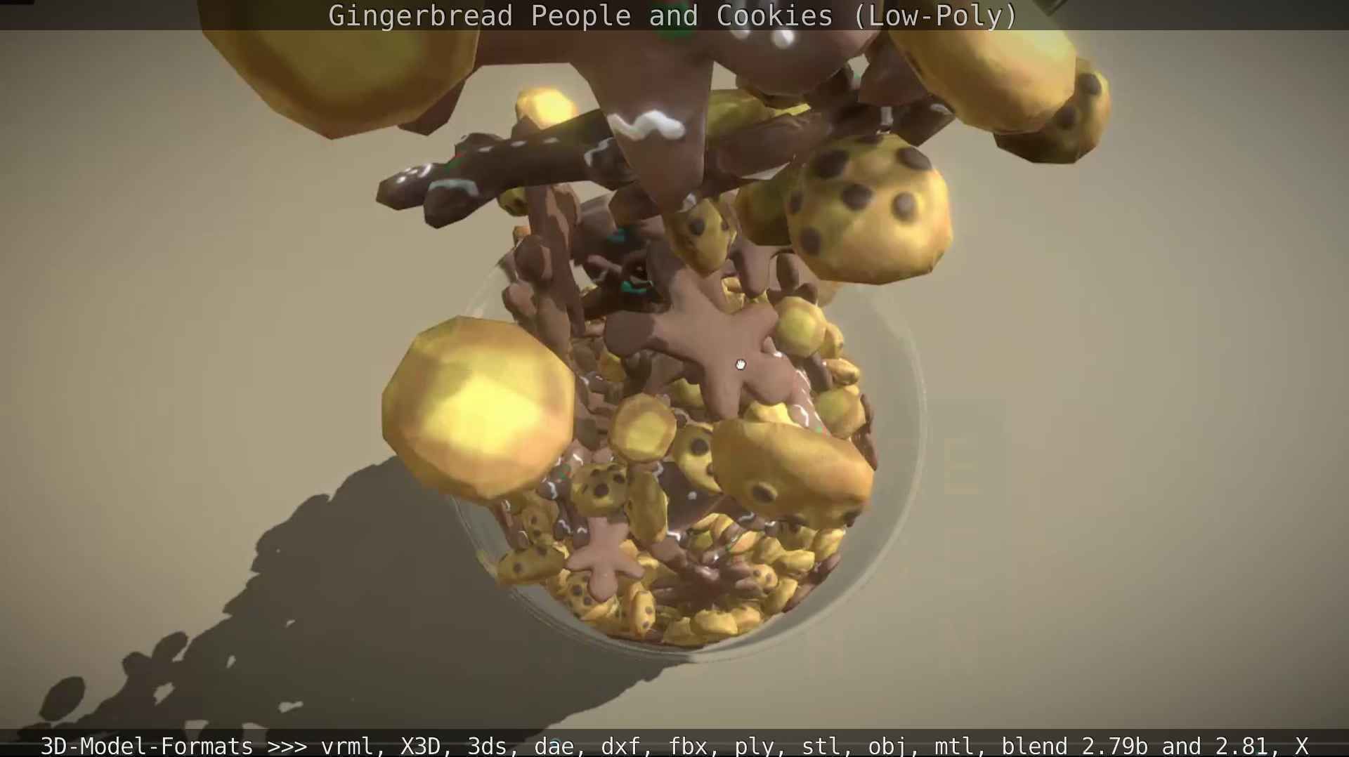 Gingerbread People And Cookies Low-Poly Low-poly 3D model_49