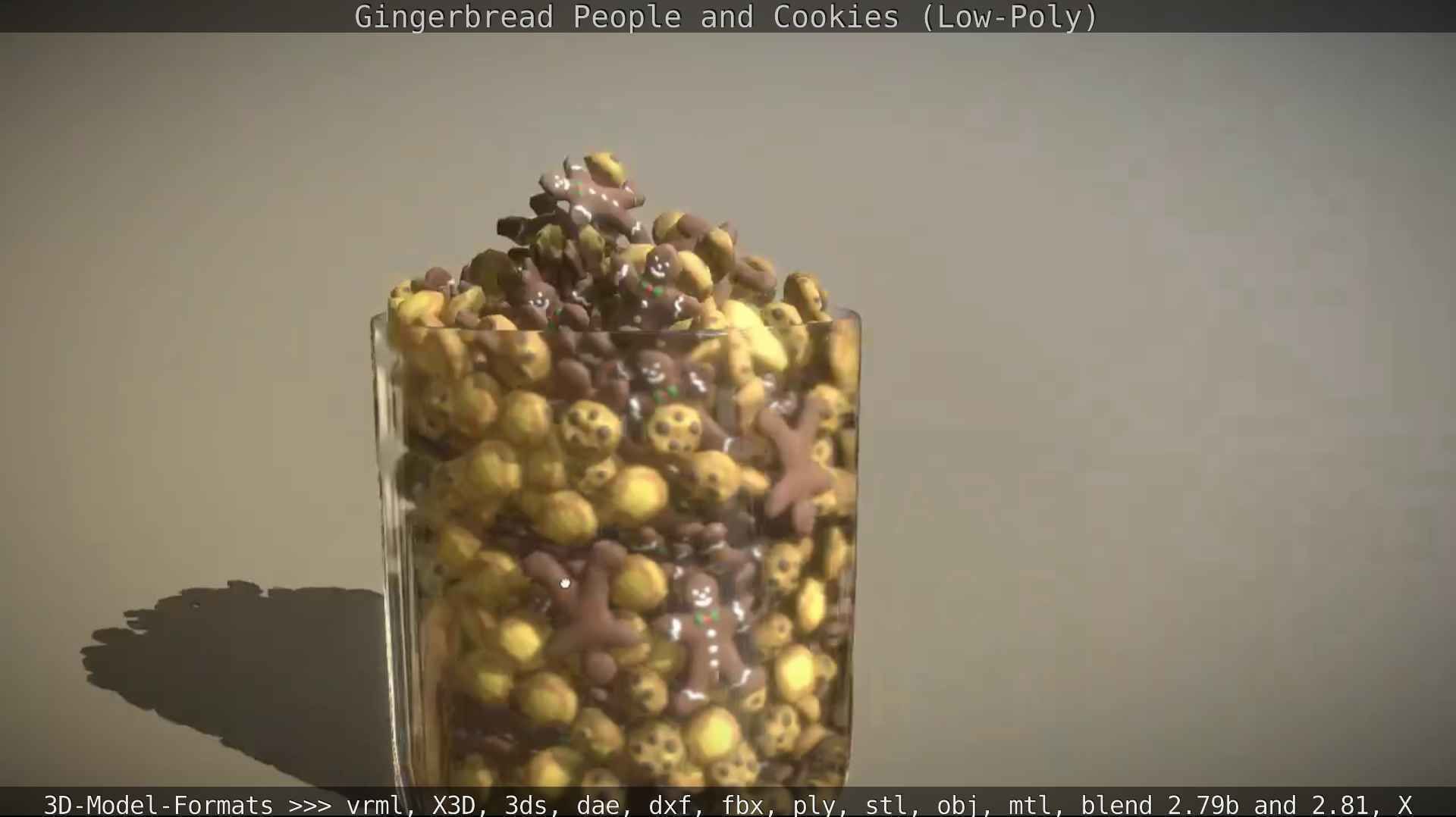 Gingerbread People And Cookies Low-Poly Low-poly 3D model_47