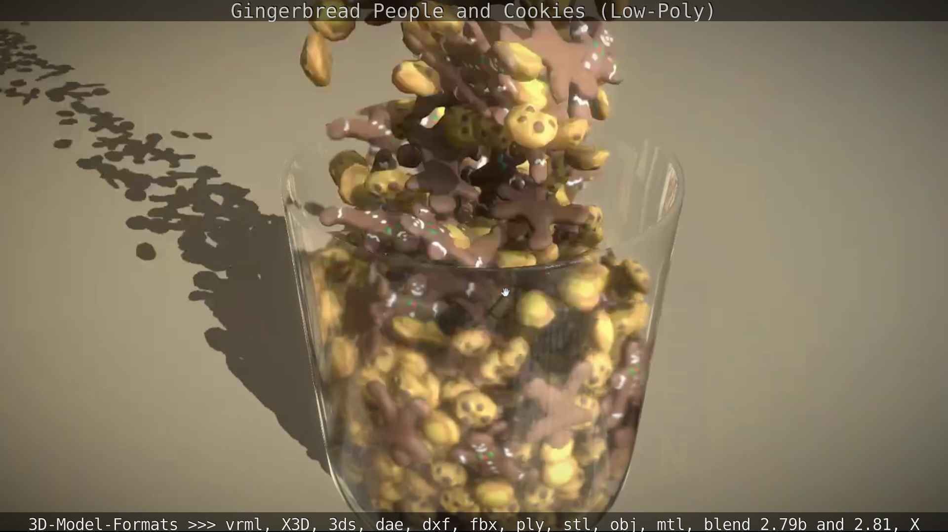 Gingerbread People And Cookies Low-Poly Low-poly 3D model_111