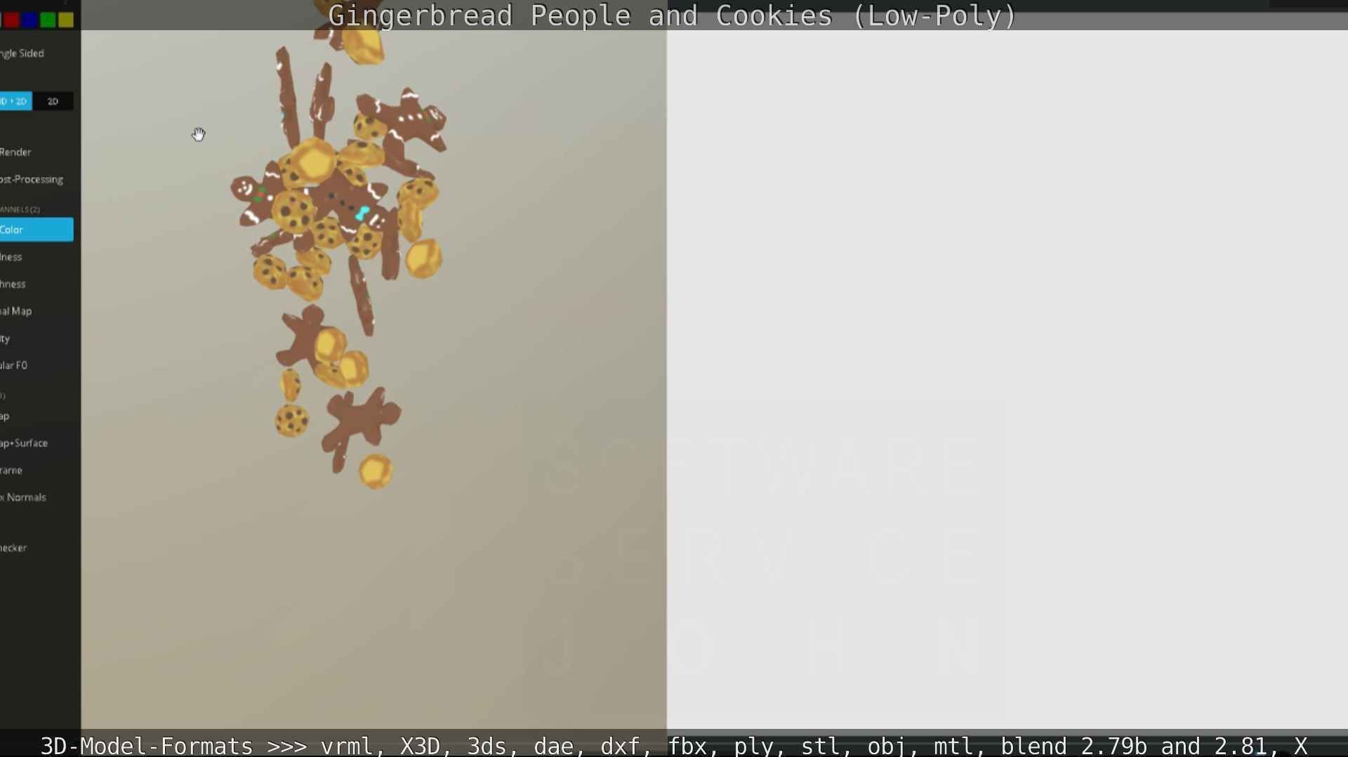 Gingerbread People And Cookies Low-Poly Low-poly 3D model_65