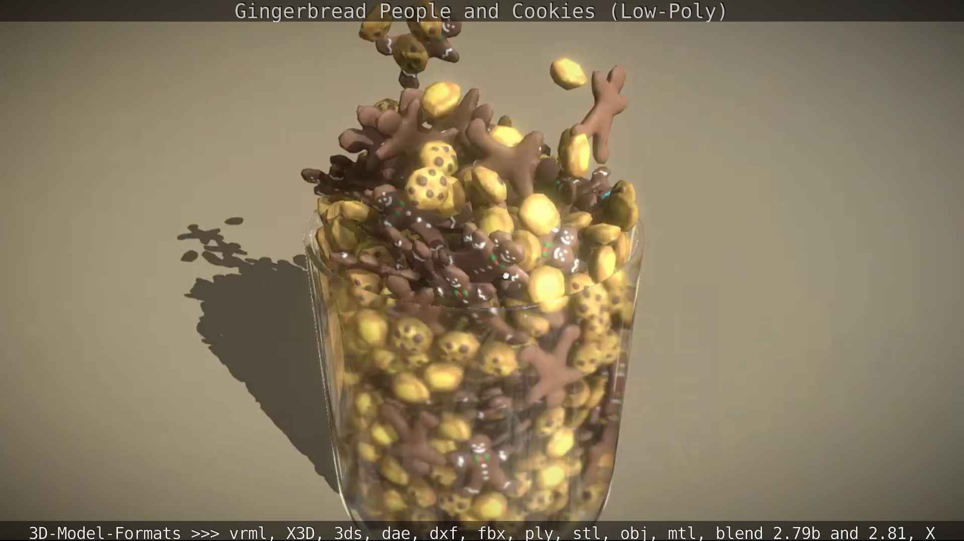 Gingerbread People And Cookies Low-Poly Low-poly 3D model_112