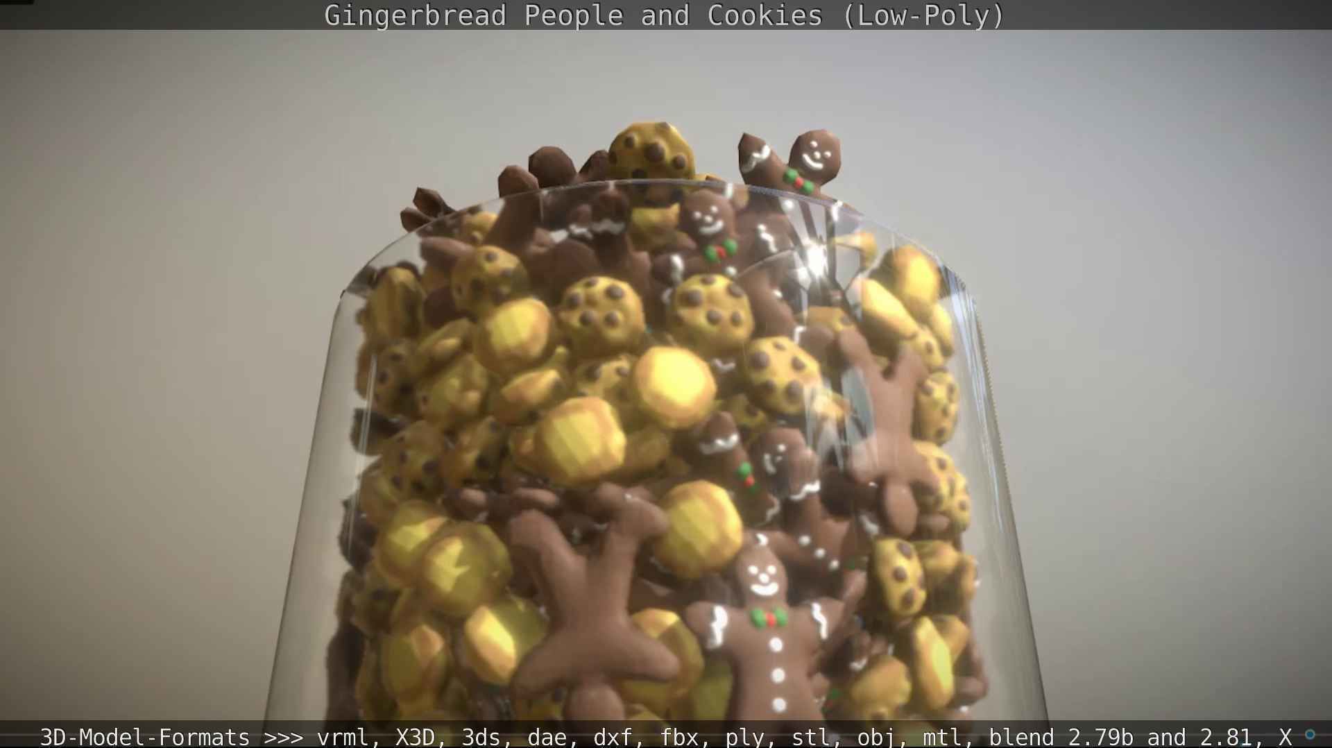 Gingerbread People And Cookies Low-Poly Low-poly 3D model_26