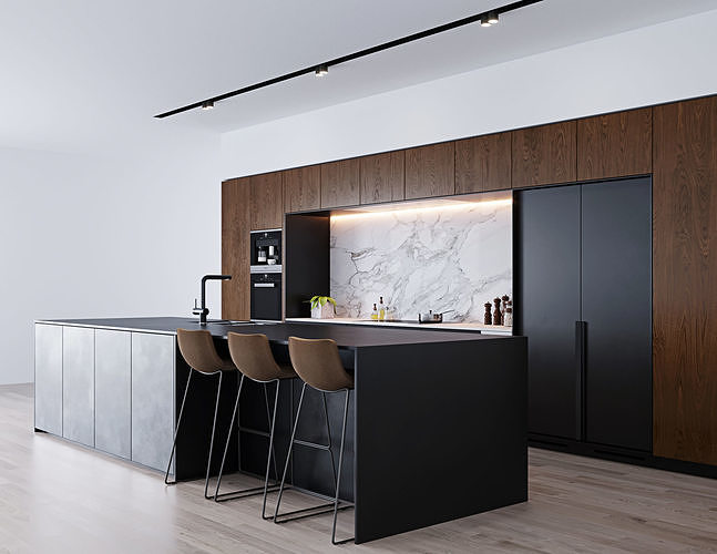 Modern Kitchen 2 3D model 2