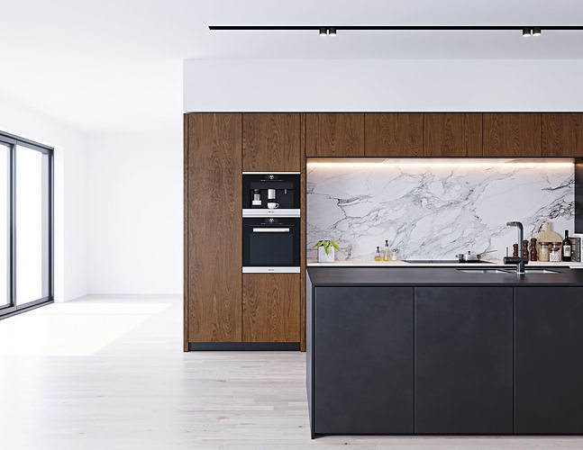 Modern Kitchen 2 3D model 6
