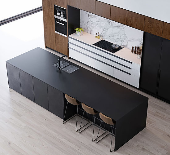 Modern Kitchen 2 3D model 4