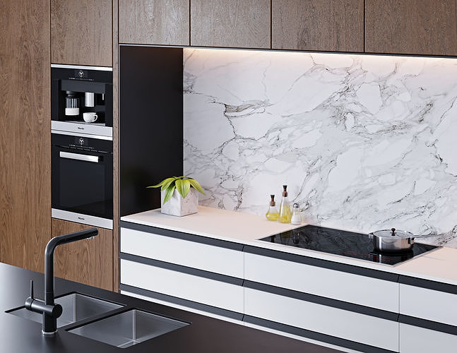 Modern Kitchen 2 3D model 7