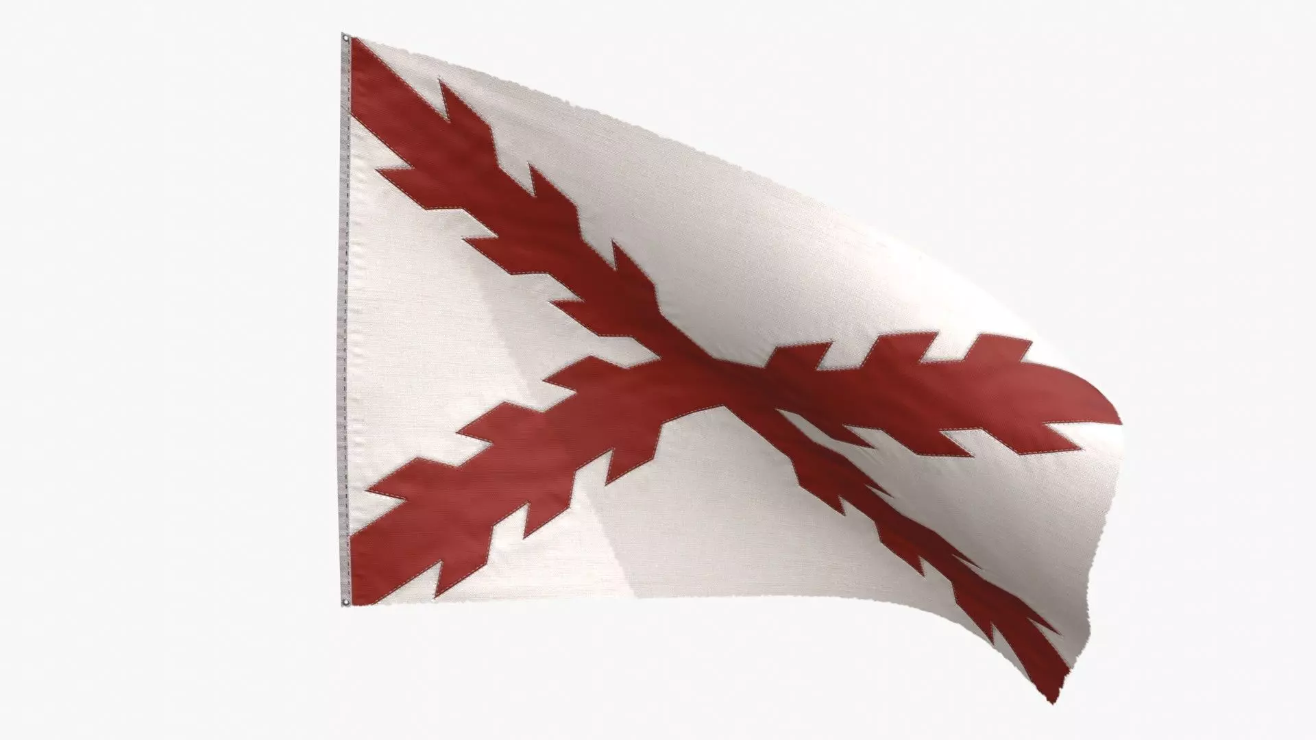 Cross of Burgundy Flag Low-poly 3D model_0