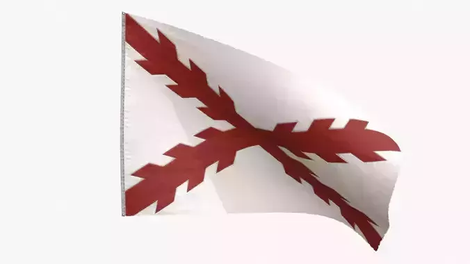 Cross of Burgundy Flag Low-poly 3D model