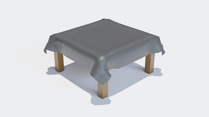 Low poly table with cloth covering it Free low-poly 3D model