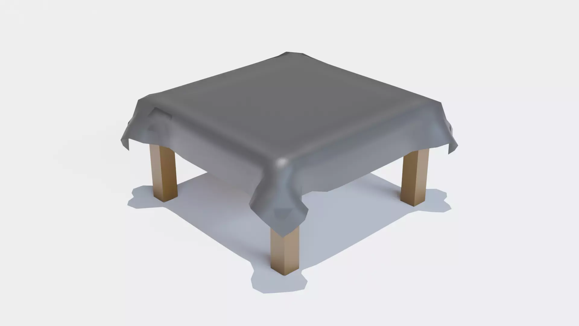 Low poly table with cloth covering it Free low-poly 3D model