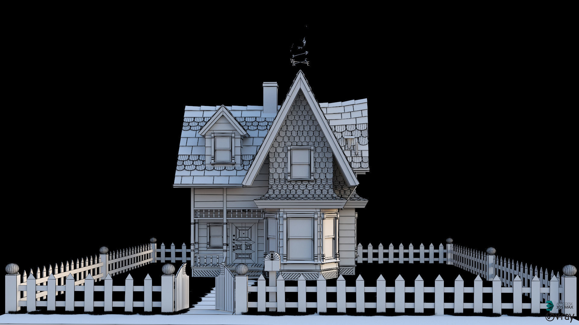 Pixar Up - Toon House Low-poly 3D model_11