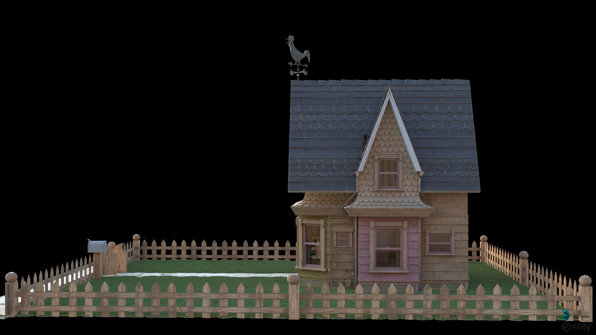 Pixar Up - Toon House Low-poly 3D model_6