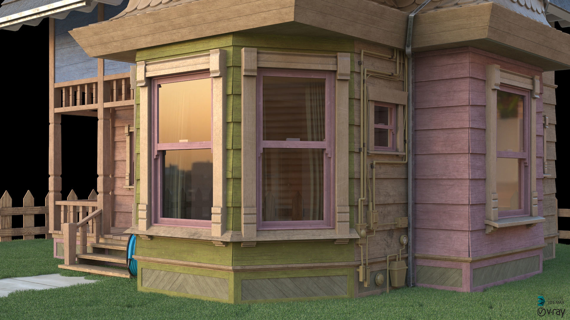 Pixar Up - Toon House Low-poly 3D model_3
