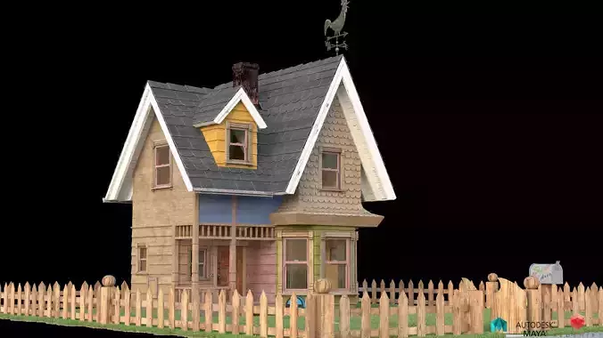 Pixar Up - Toon House Low-poly 3D model