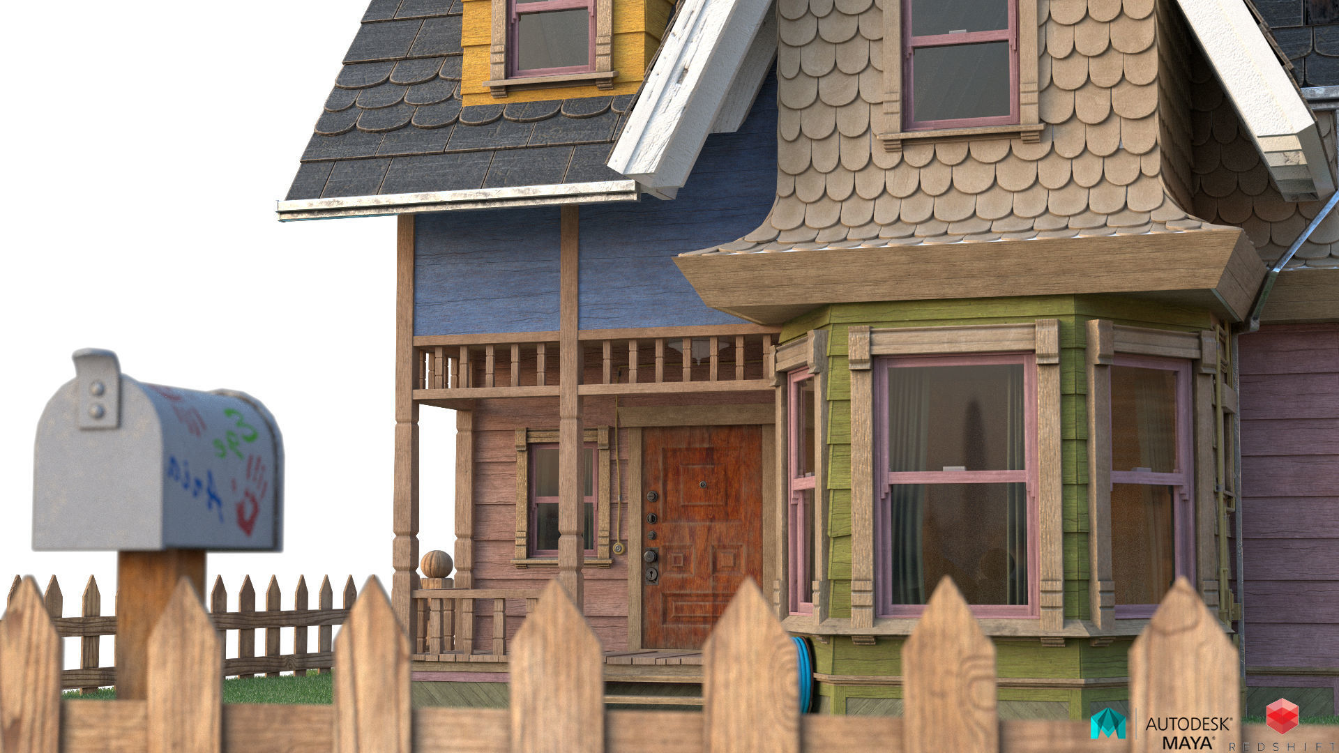Pixar Up - Toon House Low-poly 3D model_2