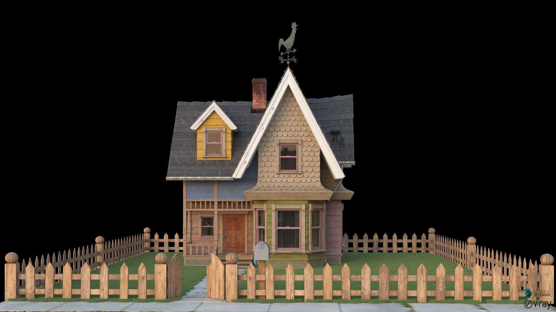 Pixar Up - Toon House Low-poly 3D model_5