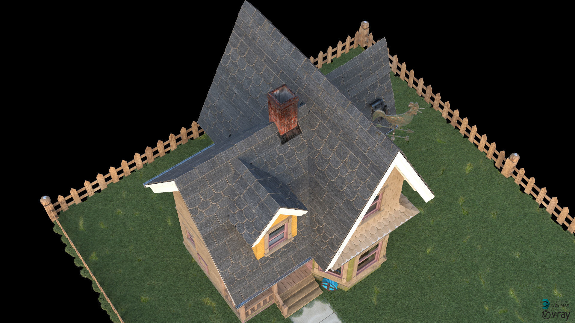 Pixar Up - Toon House Low-poly 3D model_10