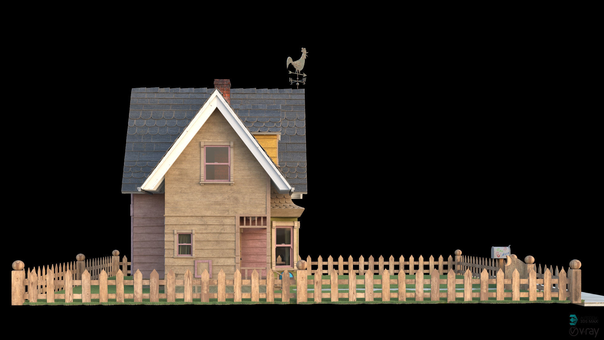 Pixar Up - Toon House Low-poly 3D model_7