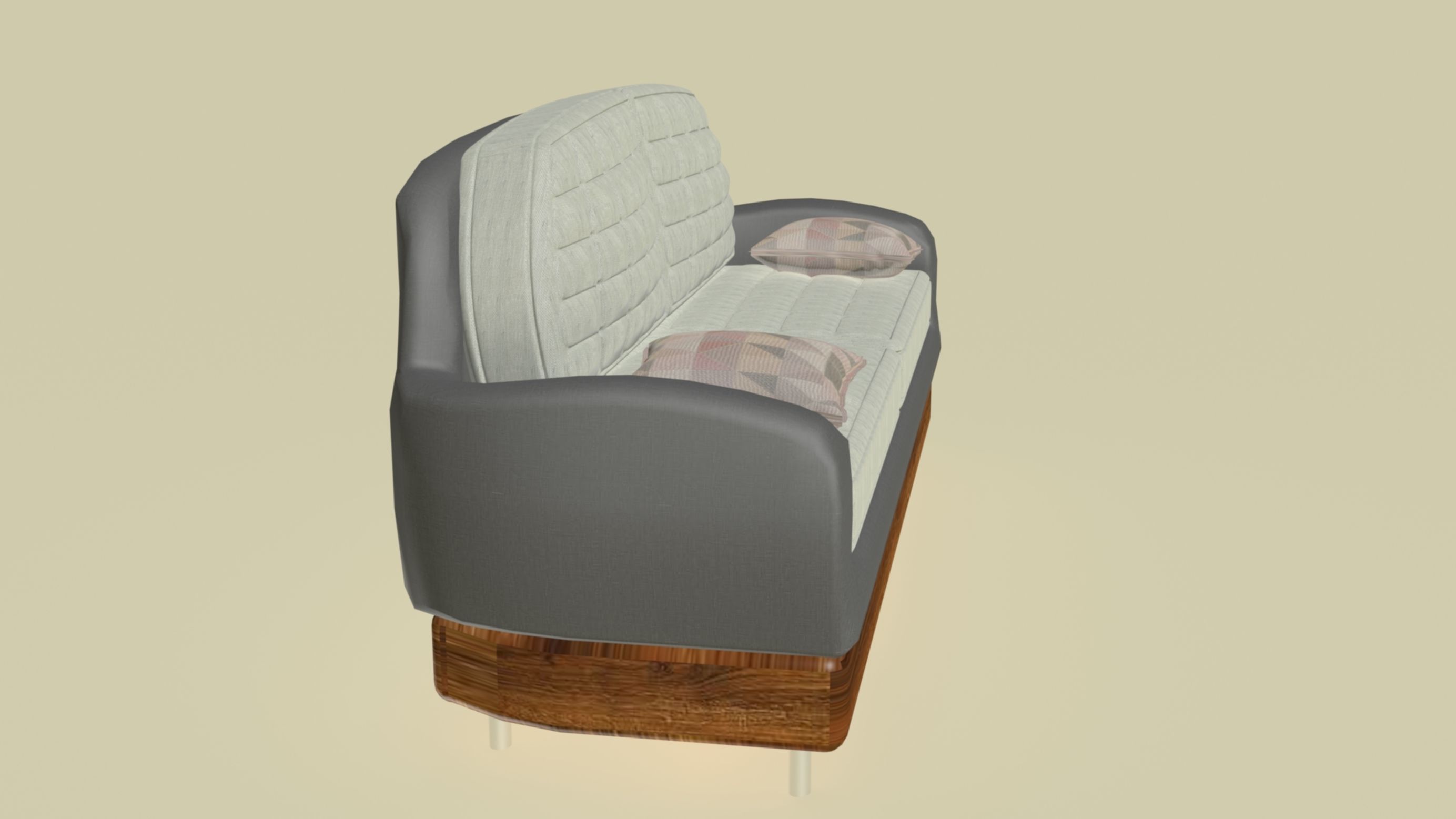 Rounded smooth patterned sofa 3D model_4