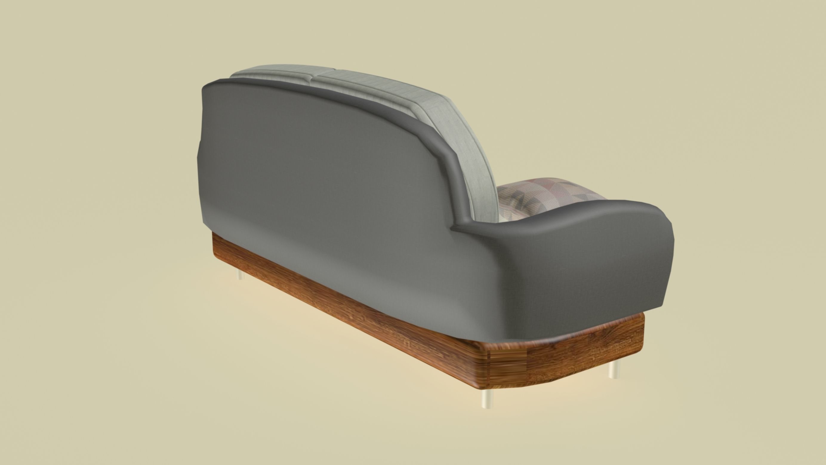 Rounded smooth patterned sofa 3D model_7