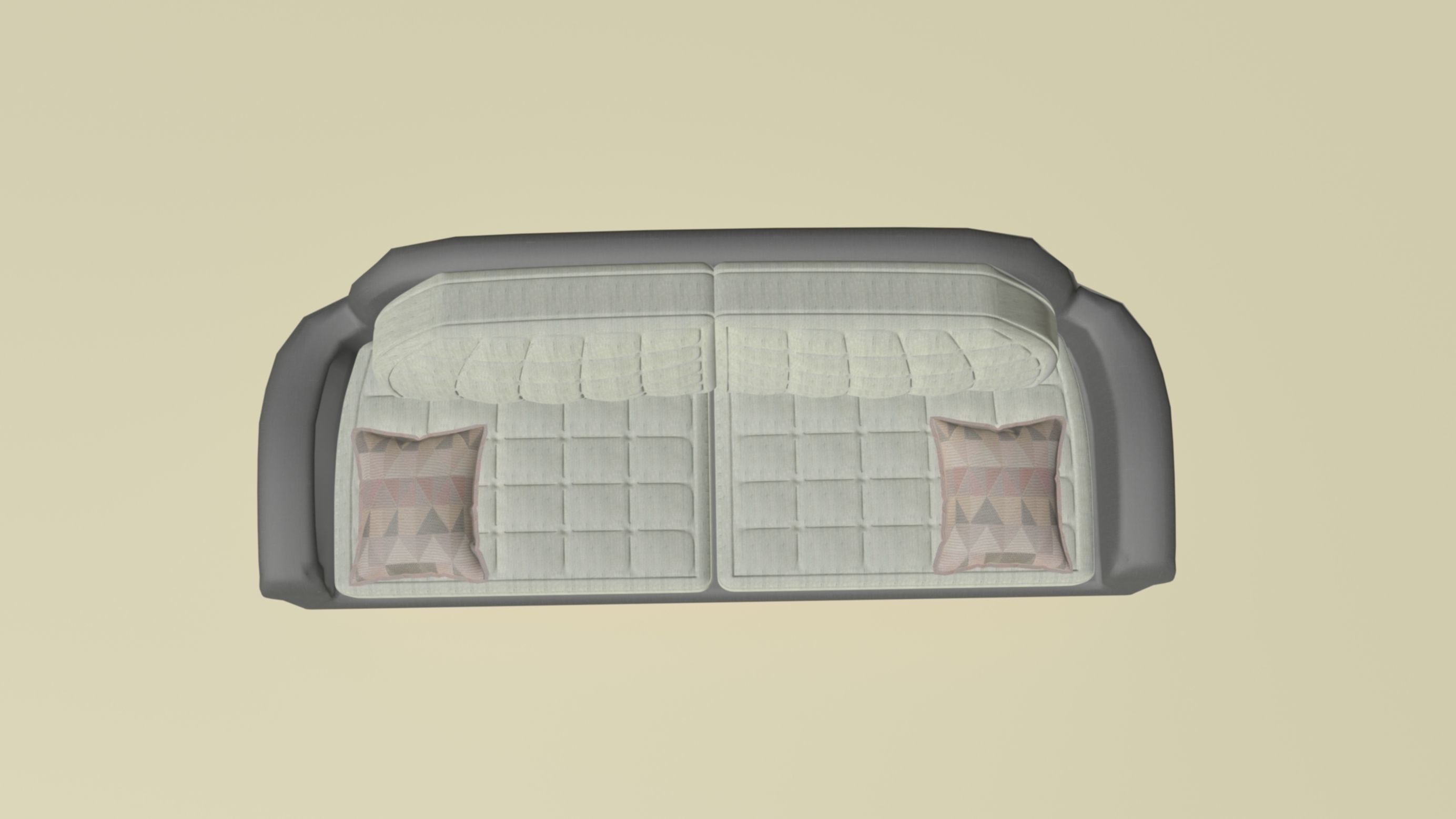 Rounded smooth patterned sofa 3D model_6