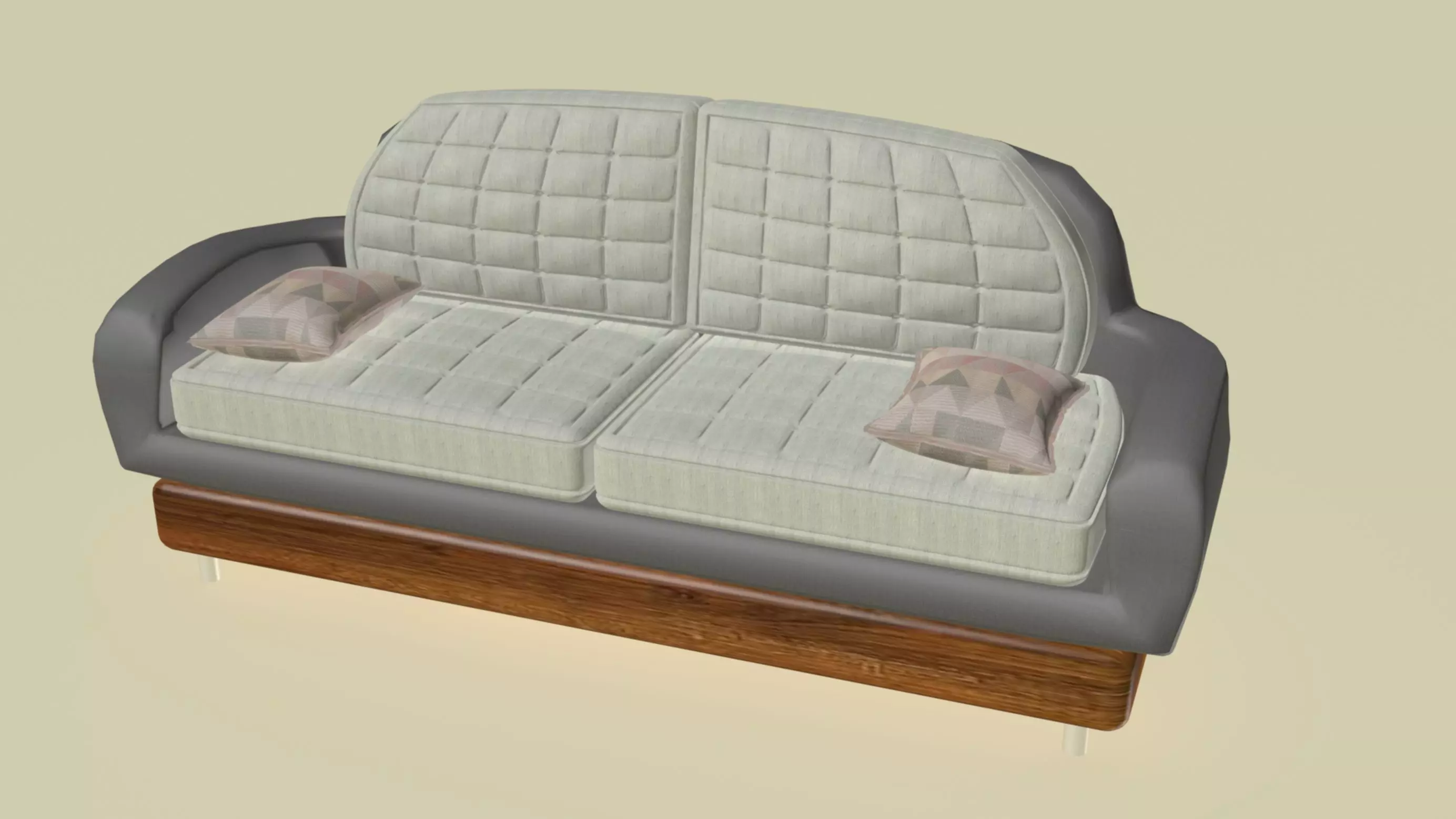 Rounded smooth patterned sofa 3D model_0