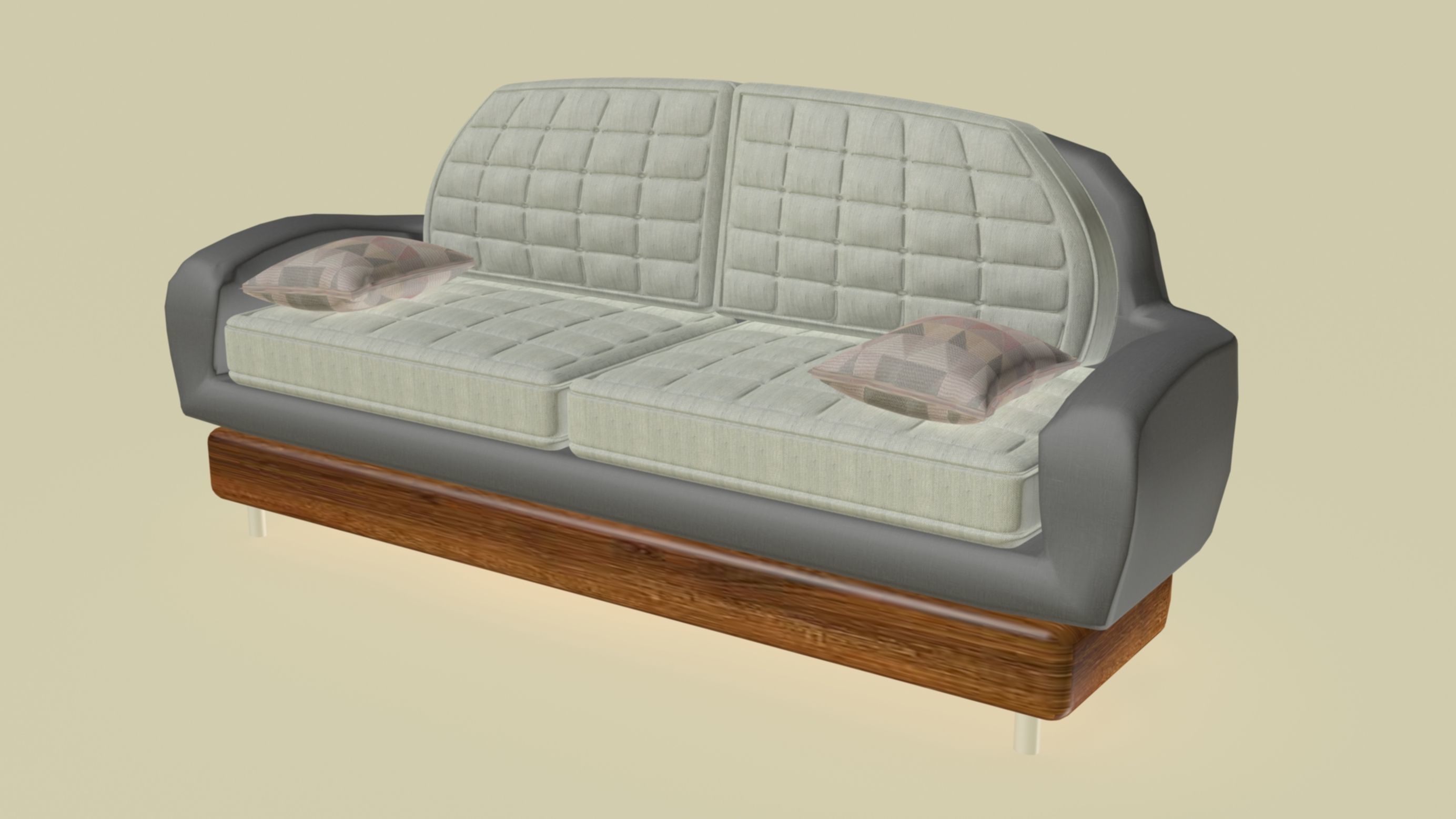 Rounded smooth patterned sofa 3D model_9