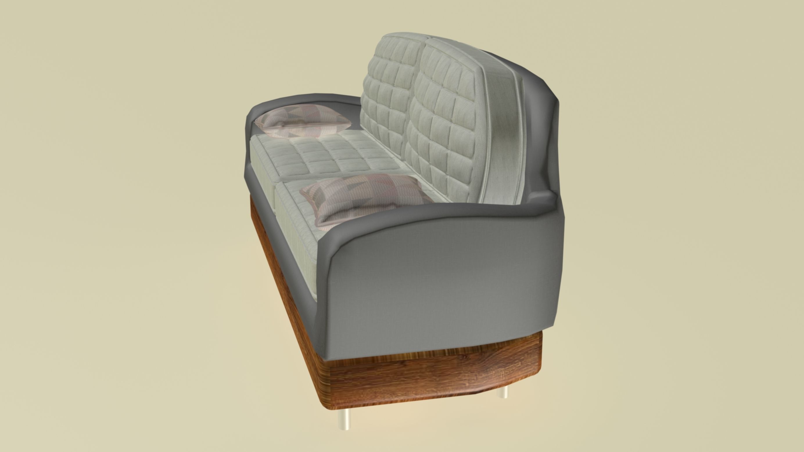 Rounded smooth patterned sofa 3D model_5