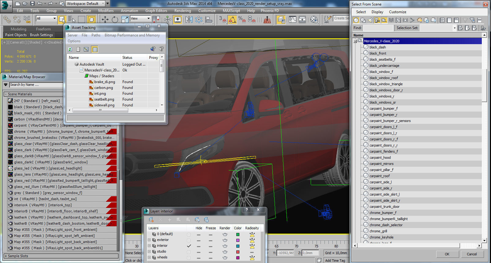 Mercedes V-class 2020 3D model_24
