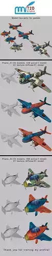 Plane low-poly for games