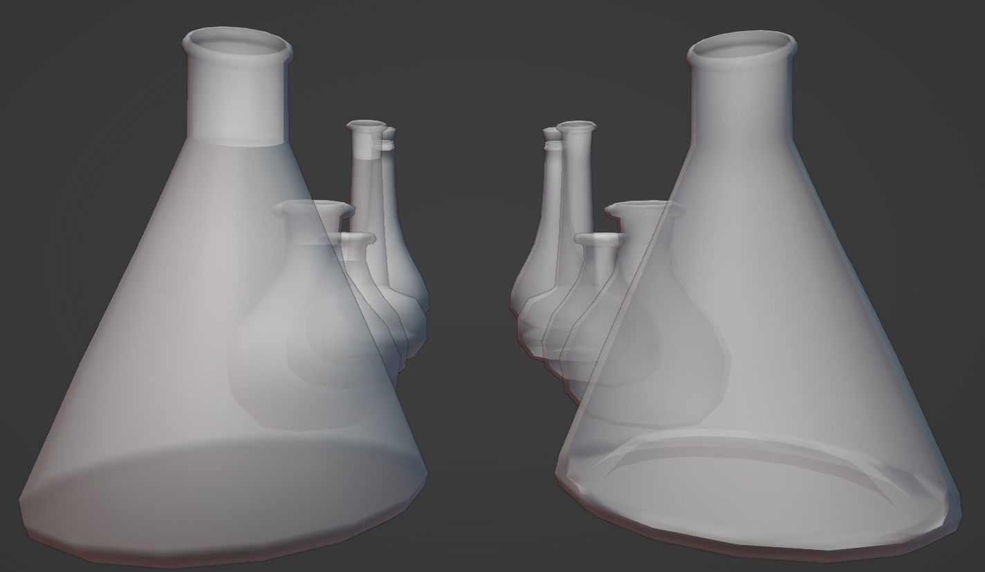 Alchemy Beakers and Vases Low-poly 3D model_3