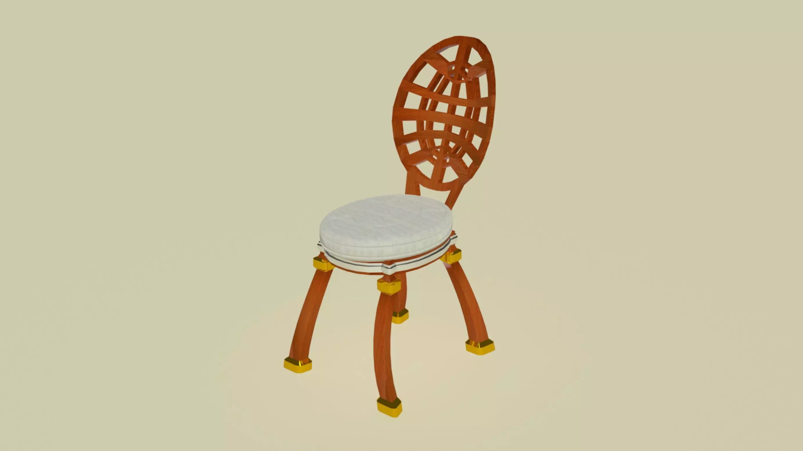 Rounded legs dining chair 3D model