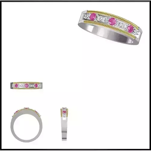 JCD Format Unique Color stone rings jewelry cad programs