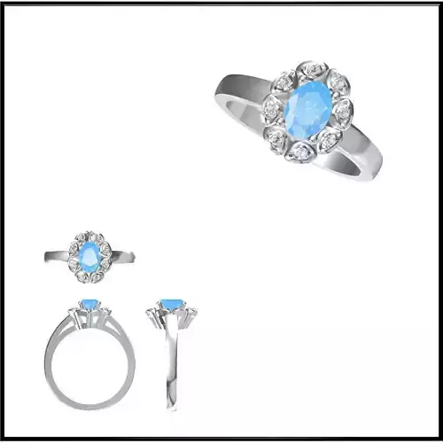 JCD Format Unique Color stone rings jewelry cad institute