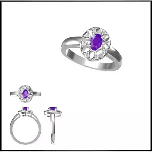 JCD Format Unique Color stone rings jewellery cad design