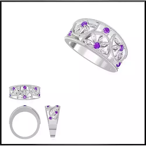 JCD Format Unique Color stone rings autodesk jewelry design