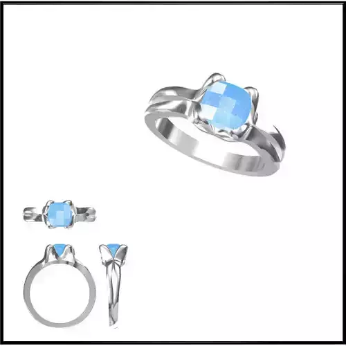 JCD Format Unique Color stone rings autocad jewelry