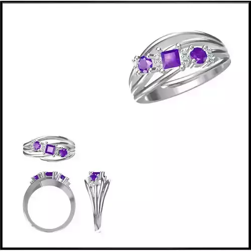 JCD Format Mens color stone rings ring cad