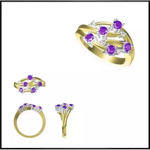 JCD Format Mens color stone rings rhino 3d jewelry