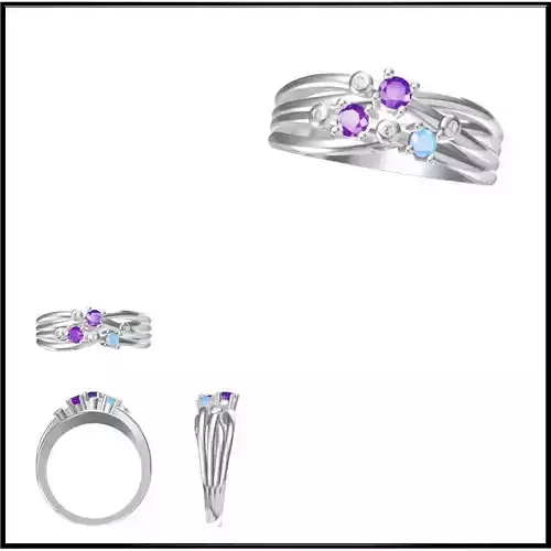 JCD Format Mens color stone rings design