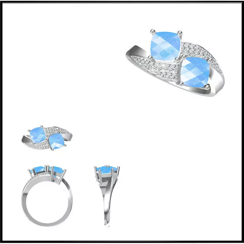 JCD Format Mens color stone rings cad color stone ring 3D print model