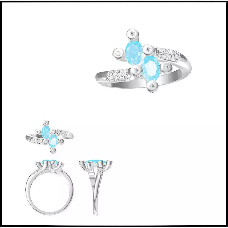 JCD Format Mens color stone rings cad cam jewelry design 3D model 3D ...