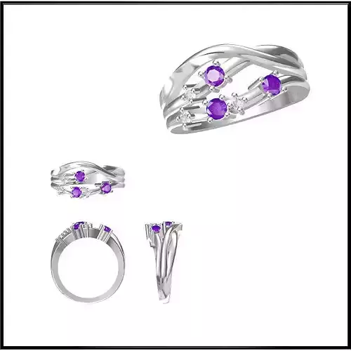 JCD Format Mens color stone rings 3d cad jewelry design
