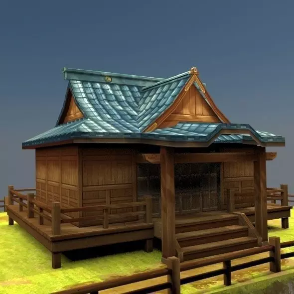 house low-poly for game mobile Low-poly 3D model_0