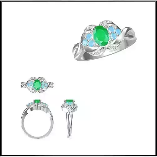 JCD Format  Diamond color stone rings jewelry cam