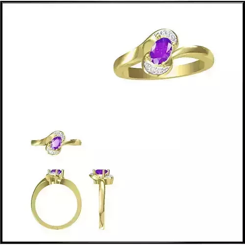 JCD Format  Diamond color stone rings jewelry cad cam masters