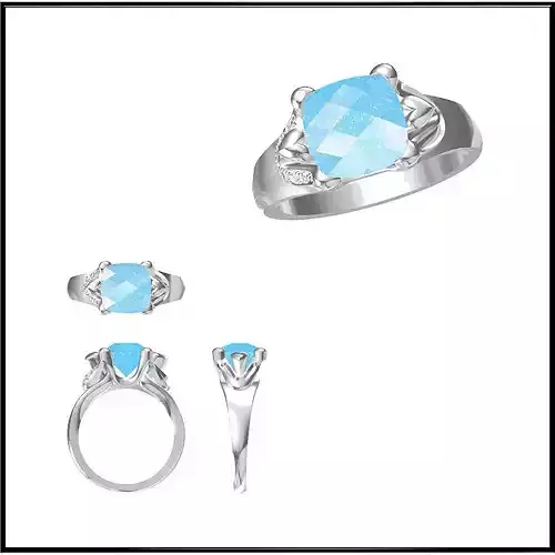 JCD Format  Diamond color stone rings jewelcad