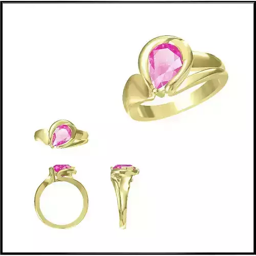 JCD Format  Diamond color stone rings cad color stone ring