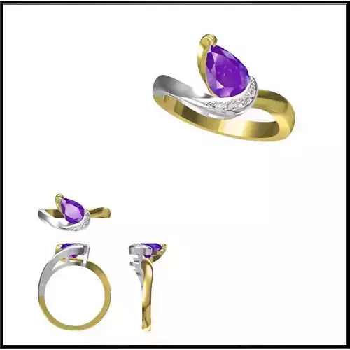 JDC Diamond color stone rings cad cam jewelry design